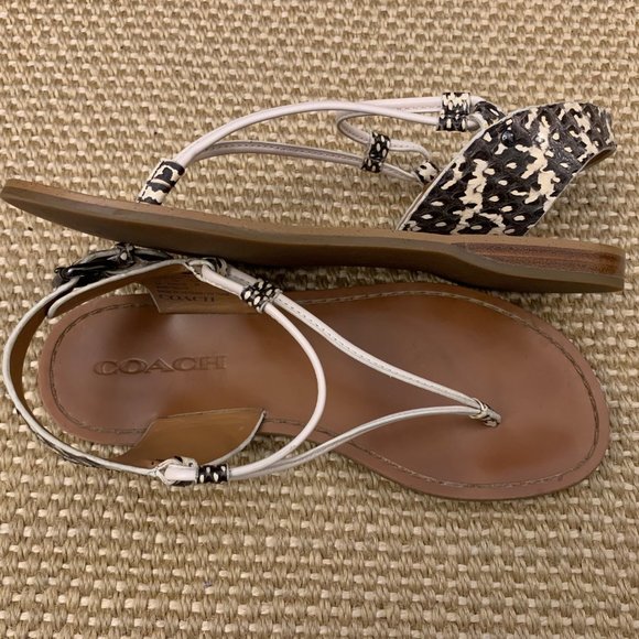 Coach snakeskin print leather sandals - Picture 4 of 11